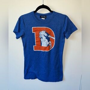 Blue Denver Broncos T-Shirt with Orange and White retro Logo